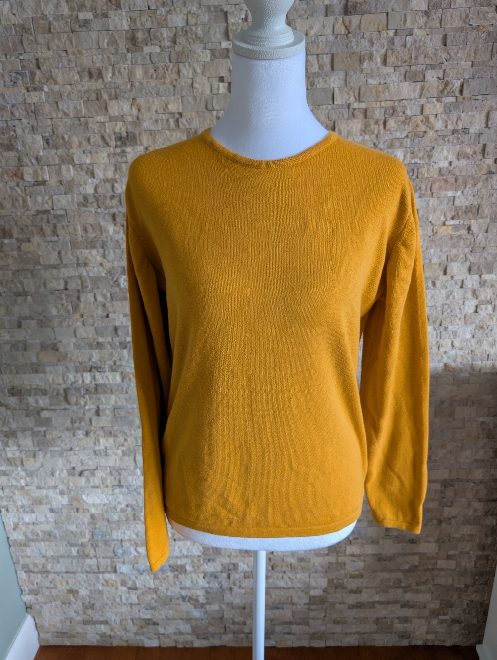Vintage 90s Land's End 100% Cotton Women's Cardigan Sweater 2 Pc Set Yellow Sz S - Picture 4 of 16